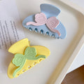 Cute Bow Color Block Acetate Hair Claw Clip for Women Boho Updo Bun Grip Accessory with Sweet Shark Design