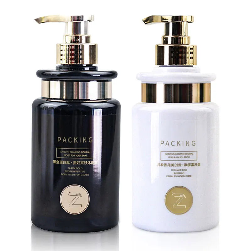 300ML 500ML Refillable Luxury PET Shampoo & Lotion Conditioner Bottle with Custom Screen Printing Pump Sprayer
