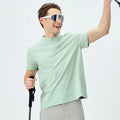 Men Clothing Gym Moisture Wicking T Shirt Quarter Zipper Workout Sweat Shirts Dry Fit Shirt
