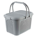 Picnic basket "rattan style" Nordic gray 35x46x28.5 Inka range