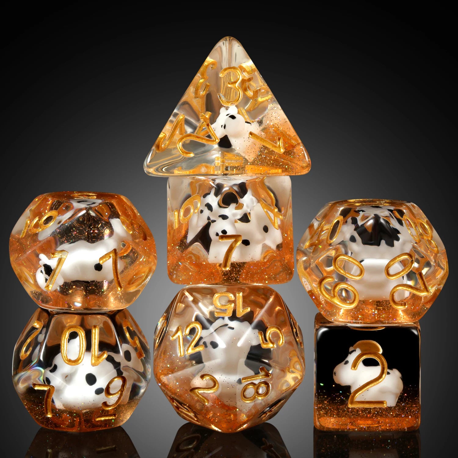 16mm Custom Square Resin Polyhedral Dice Set Hot Selling for D&D RPG Table Games