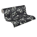 Made in Germany-Wallpaper Rolls Floral Black Grey Silver Non Woven Modern Highly Wash-Resistant Living Room 1005x053m