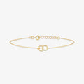 CANNER Simple Double Small Ring Ladies Bracelet S925 Silver Adjustable Bracelet Jewelry for Girls 18K