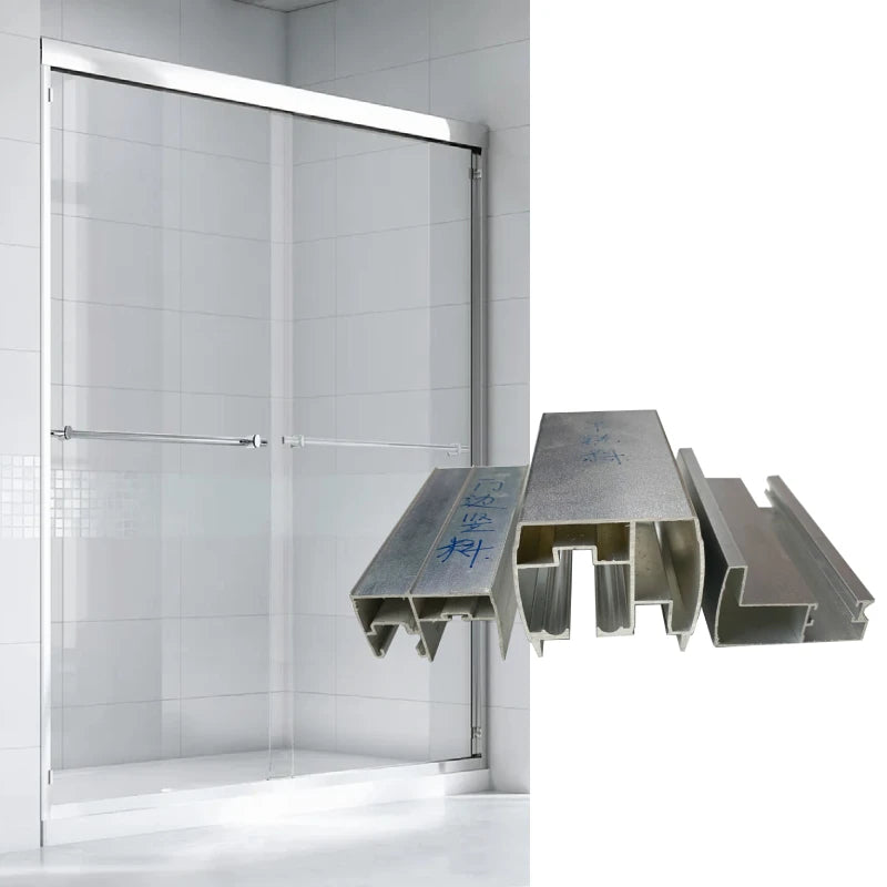 Aluminum Alloy Custom Manufacturer - Shower Door Profiles - Polished Chrome/Brushed Nickel Finish - Bending Cutting and Welding