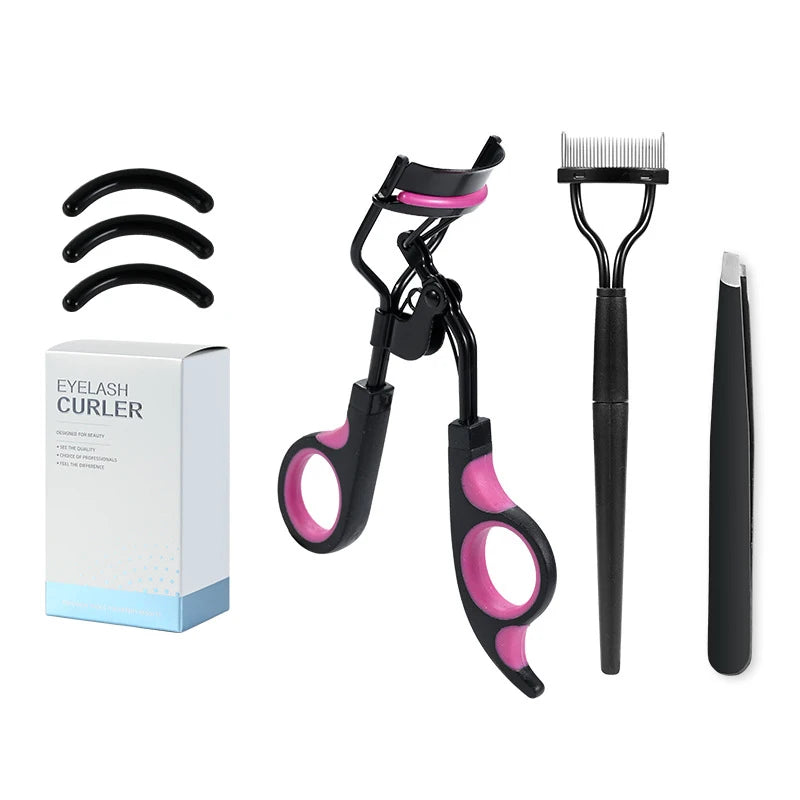 FOCSTAR Dual Color Eyelash Curler Lift Kit (BT3032) Hot Selling 3pcs Lash Comb Tweezers Set