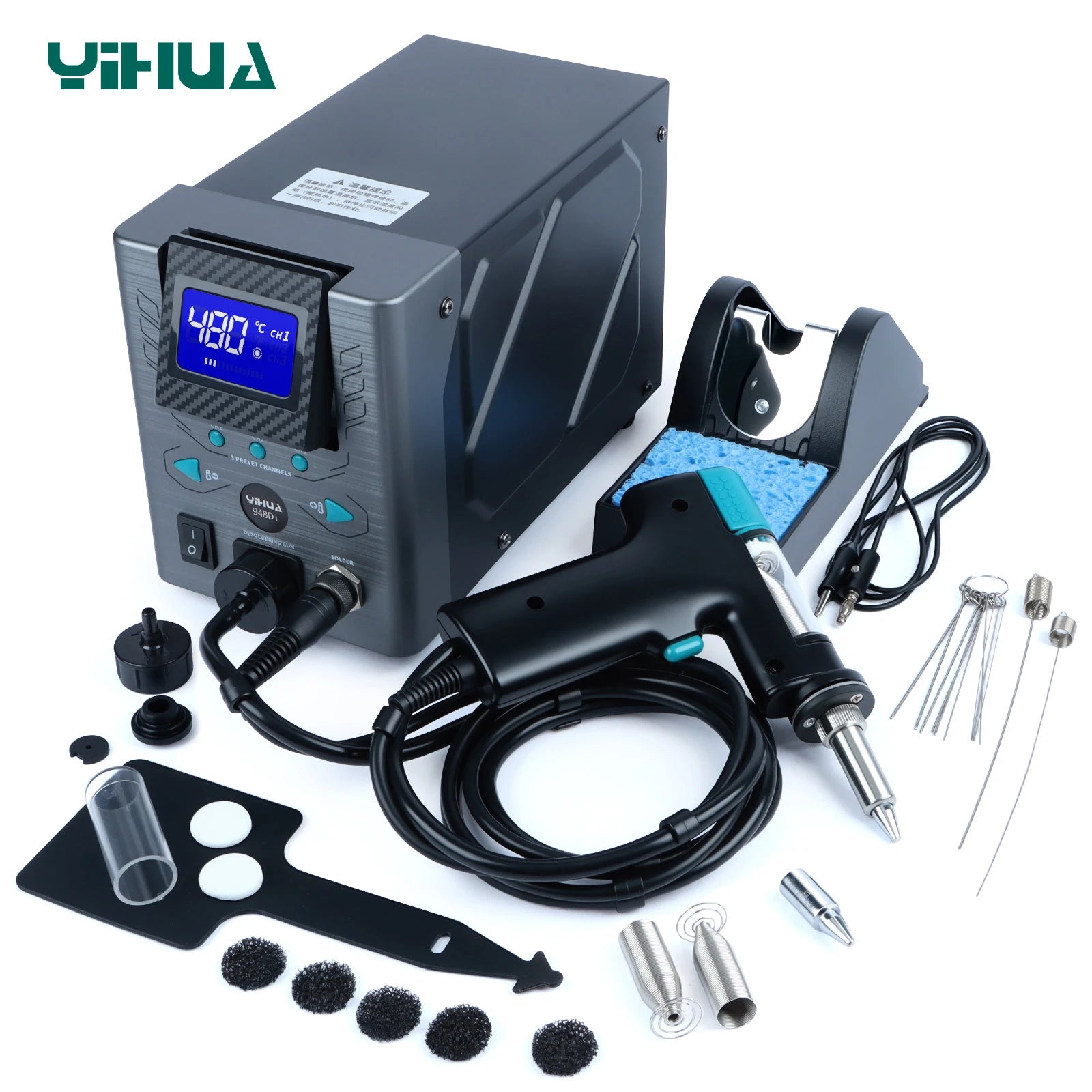 YIHUA 948D-I Desoldering Suction Hot Gun Soldering Station 110W High Performance ESD-Safe with Temperature Control Adjustable