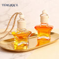 Empty Refillable 10ml Matte Glass Car Air Freshener Perfume Bottle with Screw Cap Engraving Aromatherapy Luxury Diffuser