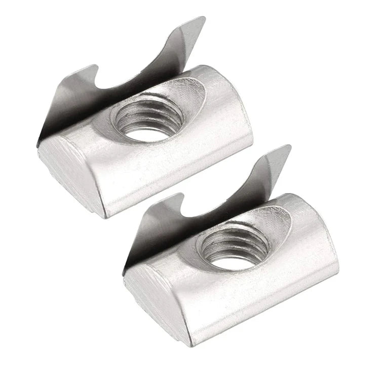 20 30 40 45 Series M3 M4 M5 M6 M8 Aluminium Profile Extrusion Slide Block T Slot Nut With Spring Leaf