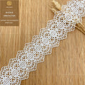 Elegant Mesh Embroidery Double Barcode Lace Made Water-Soluble Polyester-Gloss for Clothing Shoes Bags Home Fabric Accessories