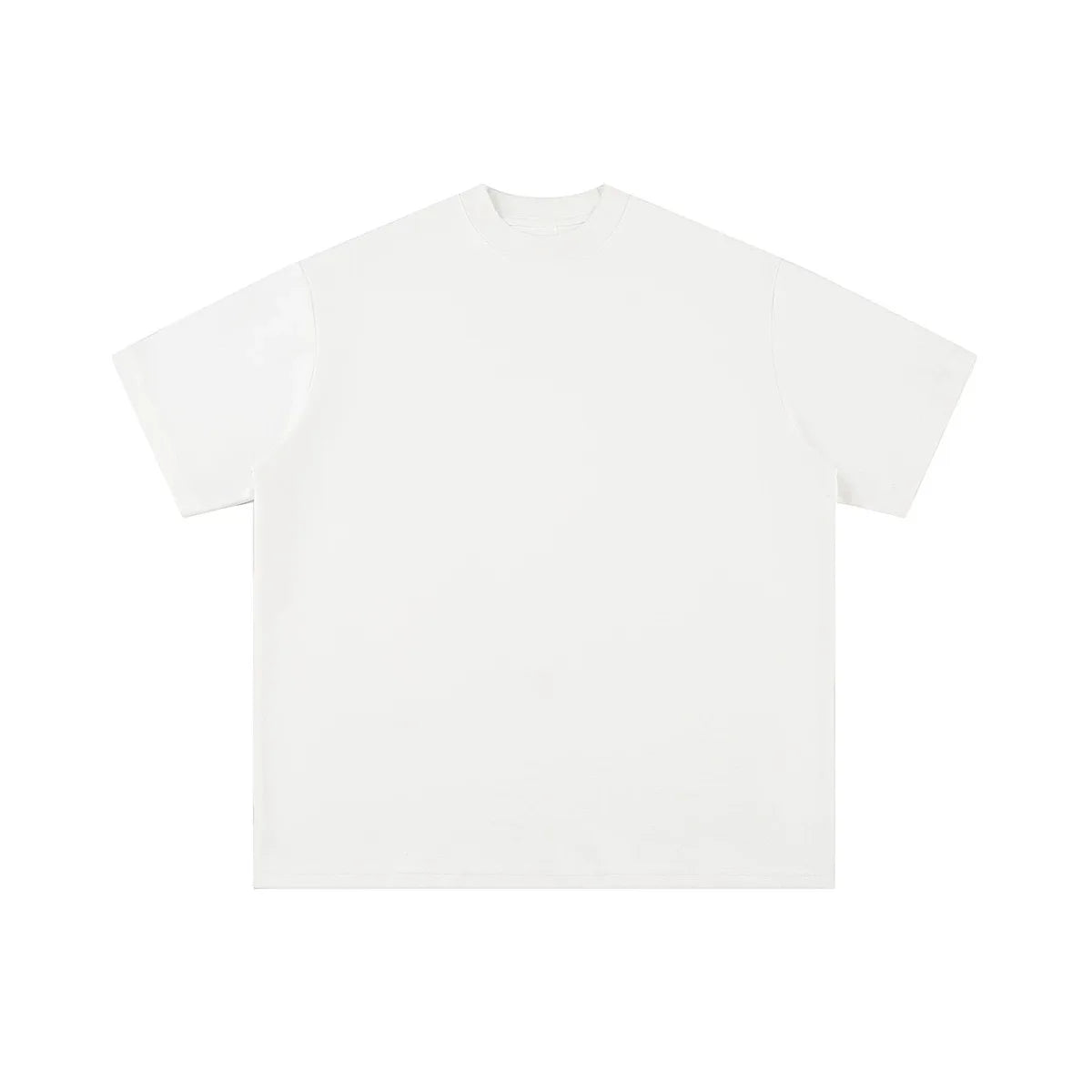 Oem customized 280g heavyweight cotton round neck black and white solid color short sleeved mens t shirt