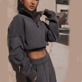 Custom Logo Women's Oversize Cotton Fleece Zip Hoodie Drop Shoulder Breathable Jacket with Long Zipper Blank Sweatshirt