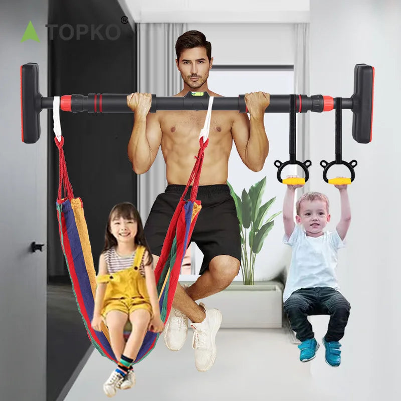 TOPKO Portable Multifunctional Adjustable Pull up Training Bar Home Exercise Fitness Equipment Door Horizontal Bar