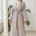 YXA008 Wholesale EID Solid Color Premium Abaya Long Sleeves With Side Pockets Casual Women Muslim Dress Factory Price