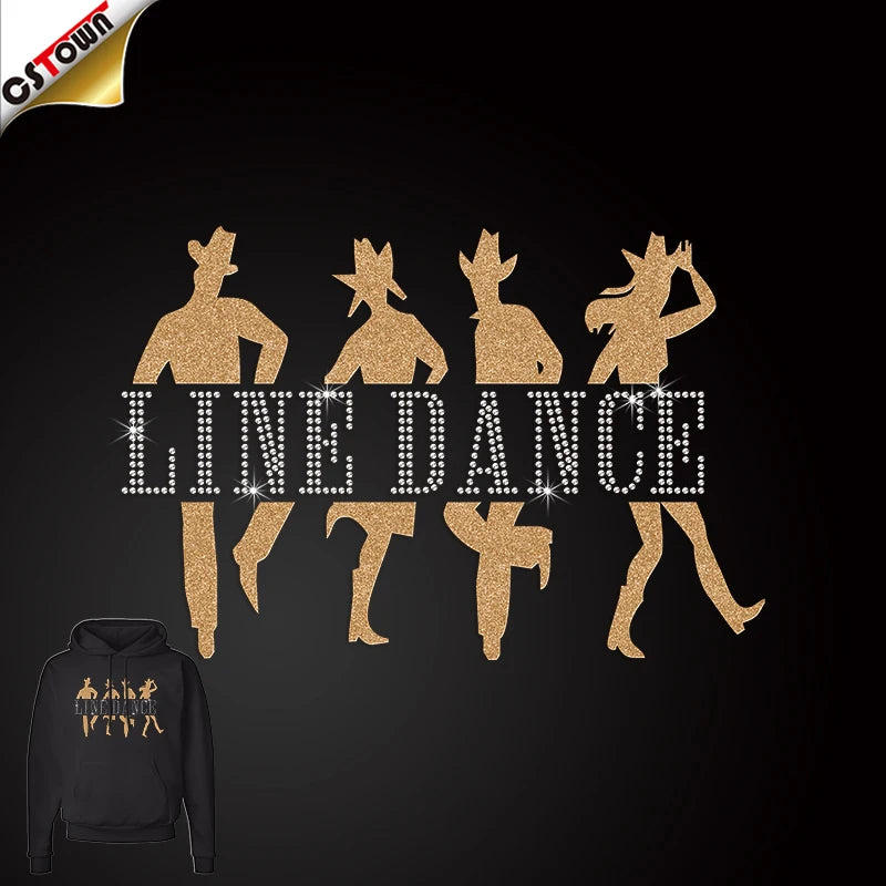Hot Sales Line Dance Rhinestone Design Transfers Screen Print Transfers
