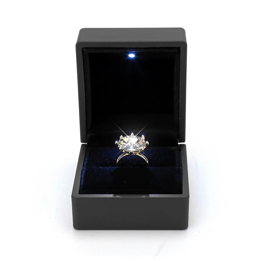Black Blue Purple Red Jewelry Packaging Led Lighting Ring Box With Light Jewellery Packaging Boxes for Jewelry Plastic Gift Box