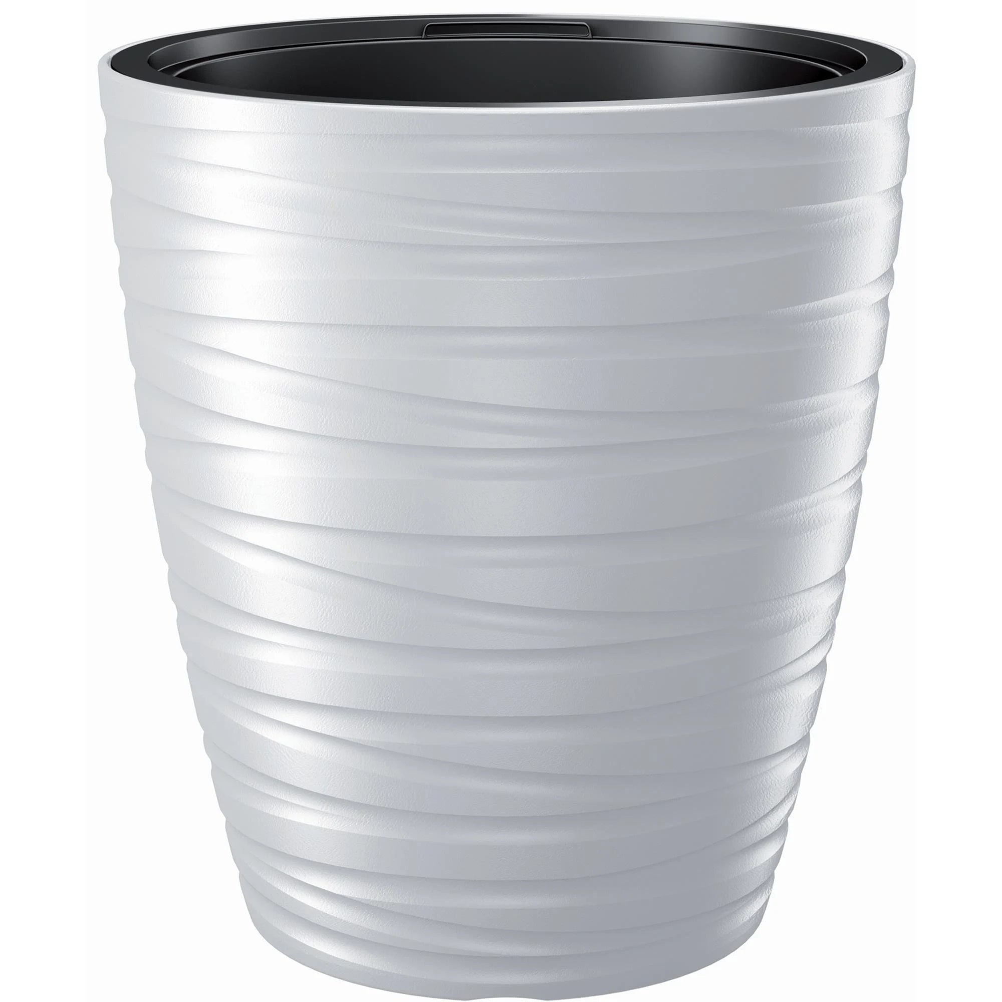 68L Maze plastic planter with reservoir in white 47.5 (length) x 47.5 (width) x 52.3 (height) cm