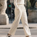 Eid Wholesale Linen Casual Pants White Non-transparent Double-layer Fabric 2026 Traditional Muslim Women Turkish Islamic