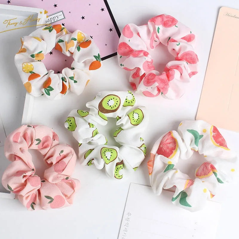 New Striped Polyester Hair Scrunchies for Girls and Women Cute Hair Elastic Bands by Raw to Fine