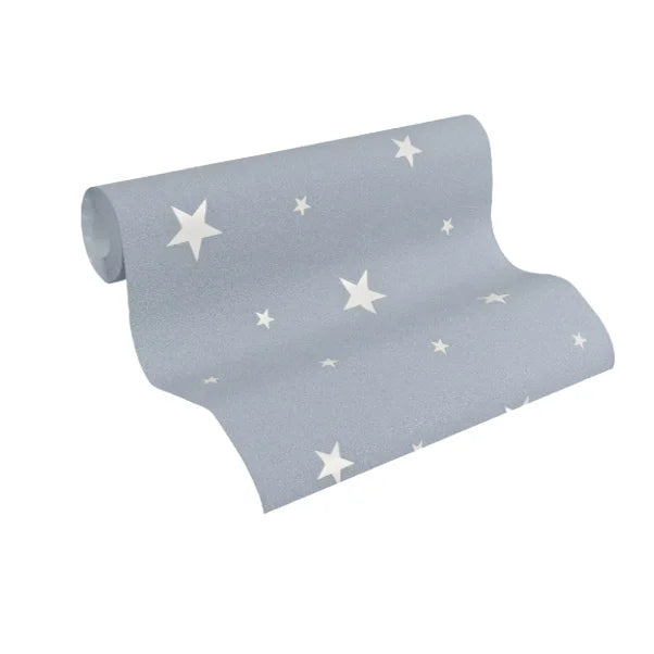 Made Germany Kids Stars Modern Minimalist Geometric Soundproof Kitchen Bedroom Hotel Wallpaper Rolls Glows Grey White Non Woven