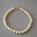 14mm Big Pearl Necklaces Large Ivory Pearl Adjustable Necklace XL Large Round Pearl Necklace for Women