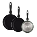 Well Home Set of 3 Frying Pans 162024cm Made of Pressed Aluminum in Metallic Grey