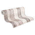 Made in Germany - Wallpaper rolls Wood Look Brown Cream - Non Woven Vinyl - Wallpaper Home Decoration for Walls - 1005 x 053 m