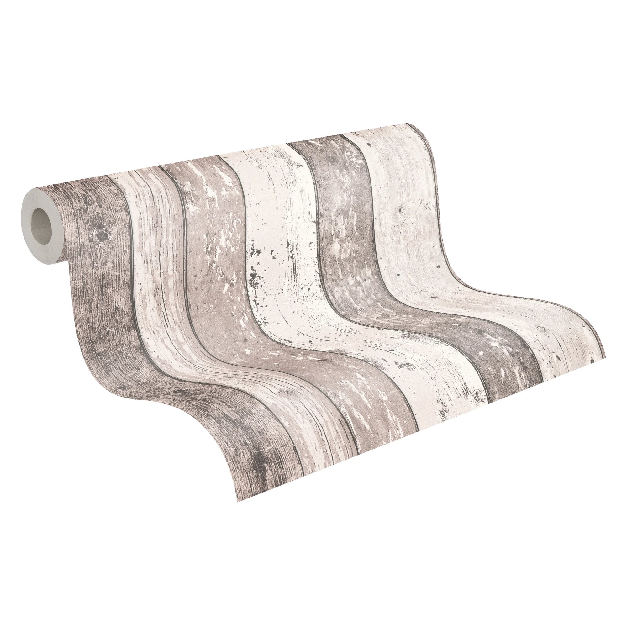 Made in Germany - Wallpaper rolls Wood Look Brown Cream - Non Woven Vinyl - Wallpaper Home Decoration for Walls - 1005 x 053 m