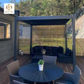 Foshan Custom Motorised Snow-resistant Aluminum Alloy Pergola with LED Lighting for Balcony Outdoor Patio Sunshade 3x3m