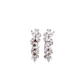 Fashion Simple Flower Leaf Stainless Steel Earrings Light Luxury Rhinestone Fine Earrings Jewelry Women Wedding Earrings