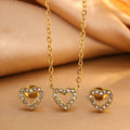 Resoul high end jewelry sets cz necklace set 316l jewelry 14k gold plated hearts necklaces crystal fashion accessories MegaBDM