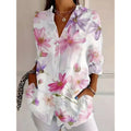 2025 Summer New Arrivals Women's Long-sleeve Shirts Trendy Long-length Shirts with 3D Printed Patterns