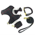 2024 Manufacture Pet Supplies No Pull Adjustable Designer Private Label Luxury Tweed Fabric Dog Cat Collar Leash and Harness Set