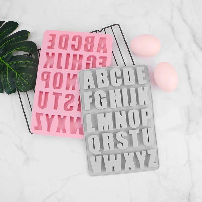 26 Cavities Alphabet Chocolate Cake Alphabet Mold Easy to Release and Clean for Making Cakes Biscuit Ice Cube Chocolate