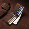 Custom Men's Genuine Leather Anti-Lost RFID Blocking Tracking Anti-Theft Alarm Portable Short Wallet for Men