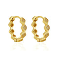 Nagosa Simple Fashion Jewelry 14k 18k Gold Vermeil 925 Sterling Silver Geometric Rhombus Huggie Hoop Earrings for Girls Women