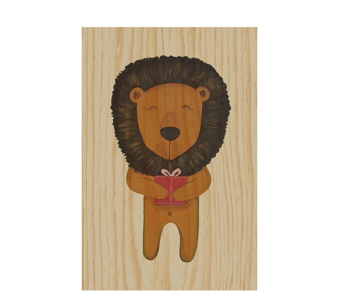 Custom Wood Frameless Wall Art Cute Animal Hand-Painted Art Deco Style Kids' Room Personalized Birthday Easter Wedding Decor