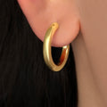Ready to Ship Earrings Foxi Jewelry Hot Selling Trendy Fashion Jewelry Rhodium Gold Plated 18MM Huggies Hoop Earrings for Women