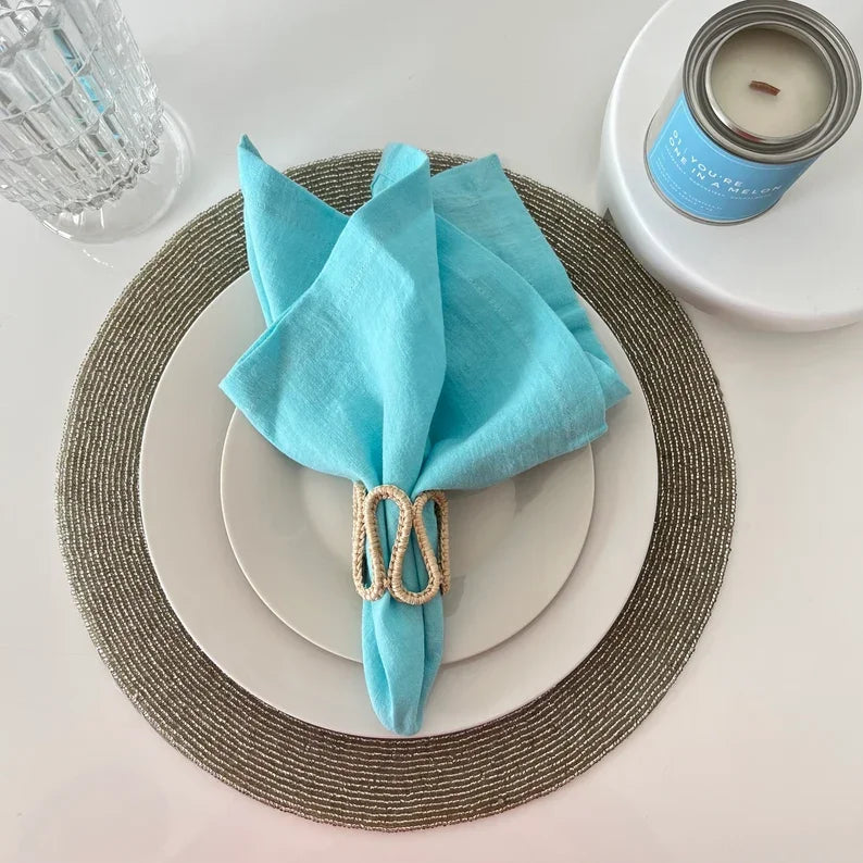 40*40cm Washable 100% French Pure Single Rain Dew Hemp Linen Flax Wedding Dinner Napkins Linen Napkins