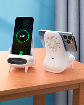 HelloWorld Portable Mini Chair Wireless Charger Desk Mobile Phone Holder Wireless Charger 10W Fast Charge Best Gift