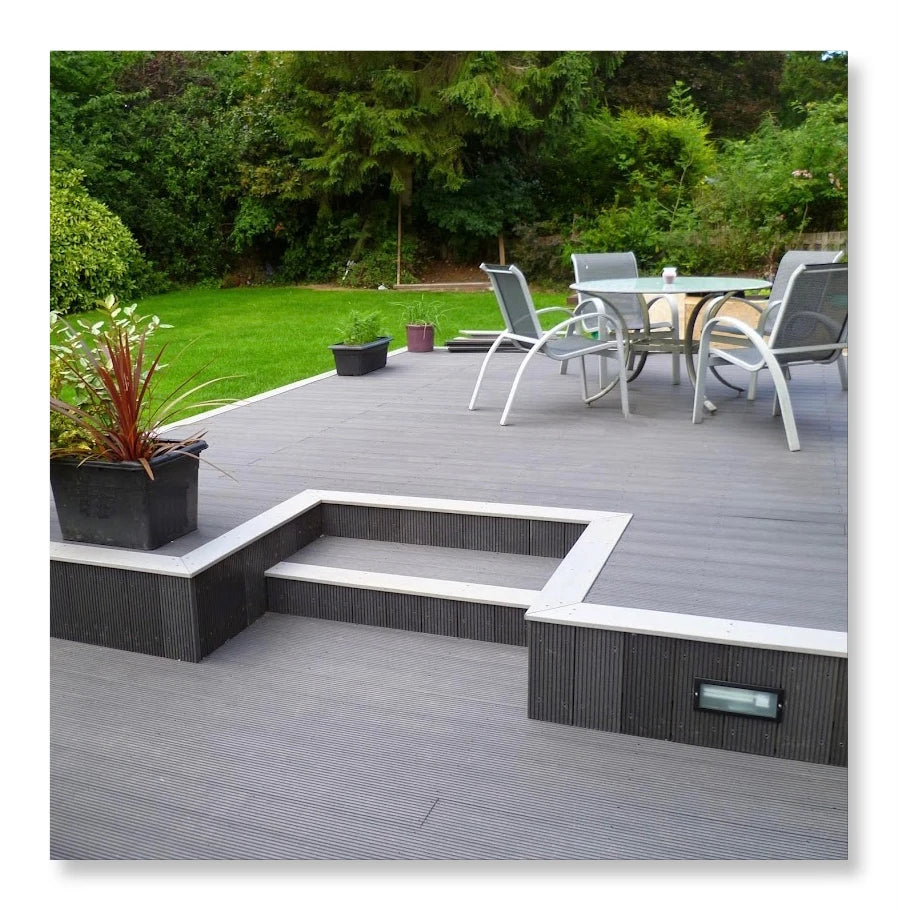 Modern Traditional Style 18mm WPC Pool Decking Eco-Friendly Waterproof Wood Composite Outdoor Flooring Anti-Slip Smooth Brushed