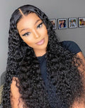 Megalook Human Hair Wig 5*6 Deep Wave Transparent Lace Wig Human Hair Full Hand Tied Straight Wig for Black Women