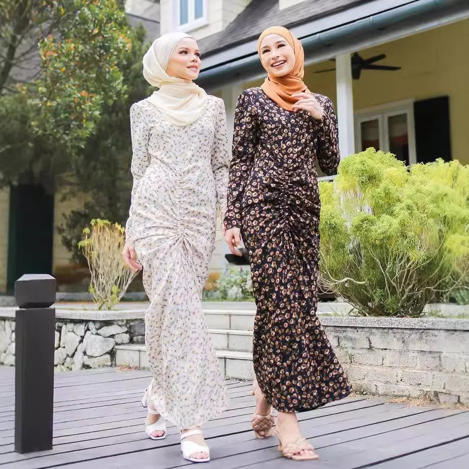 Muslim Fashion Dress Printed Abayas for Women Turkish Dresses Dubai Abaya Islam Clothing Musulman De Mode Vestidos Largos