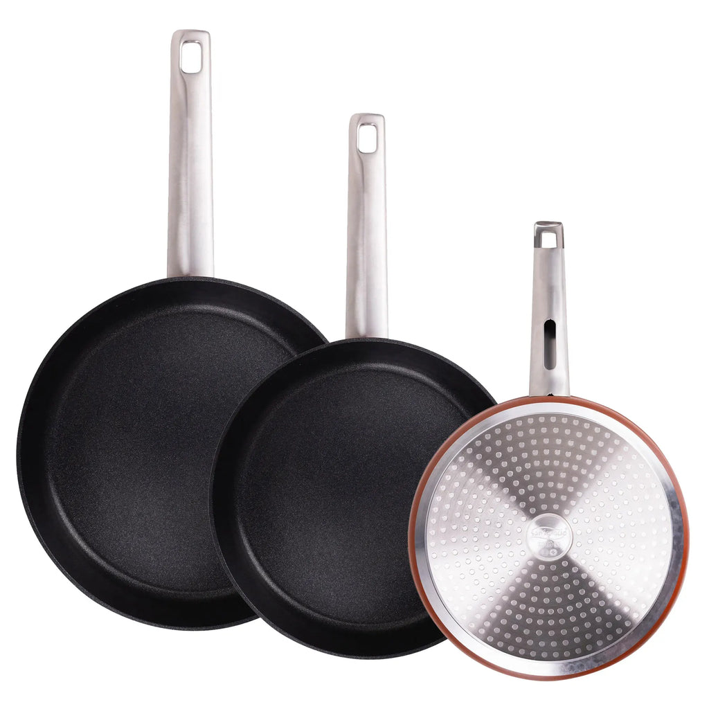 Set of 3 Frying Pans 24/28/30cm in Forged Aluminum AGROS San Ignacio