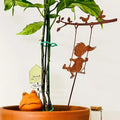 Rusty Metal Garden Girl Stake Ornament Vintage Iron Plant Decoration Cute Silhouette Yard Art for Flower Planters Outdoor DÃ©cor