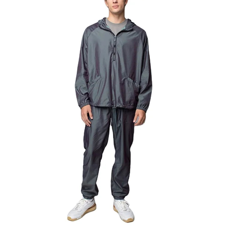 Men Two Piece Sets Custom Track Suits Nylon Pants Baggy Sweat Suits Custom Nylon Tracksuit Set Men
