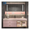 American Style Solid Wood Plywood Vanity Cabinet LED Mirror Soft-Close Doors Water-Resistant Finish Modern Design 3-Year