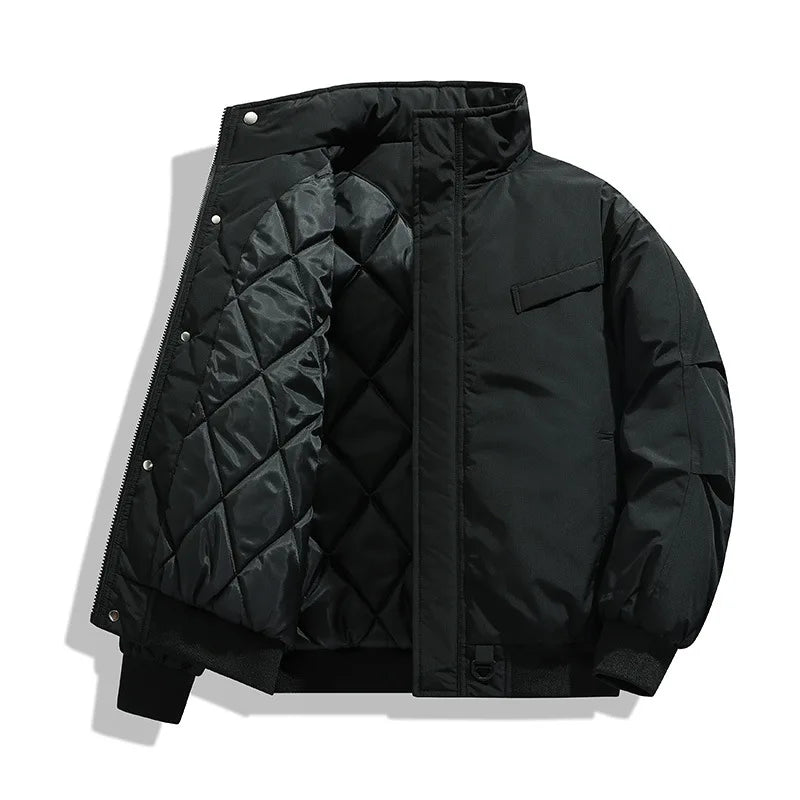 Bangladesh China Factory Price Winter Men's Thickened Jacket Cotton Padded Jacket Loose Fit Solid Color Casual Puffer Jacket