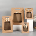 MU Factory Selling Windows Paper Bag Kraft Paper Bag Shopping Resealable Stand up Kraft Gift Bag Packing