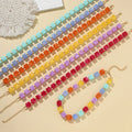 PFT Women's Trendy Acrylic Necklace with Colorful Square Beads Summer Beach Collarbone-Length Chain Perfect Gift MegaBDM