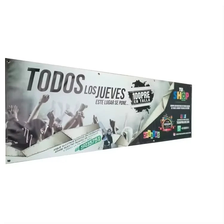 Outdoor Large Format Heavy Duty PVC Vinyl Banner with Aluminum Flagpole UV Printed Grommets